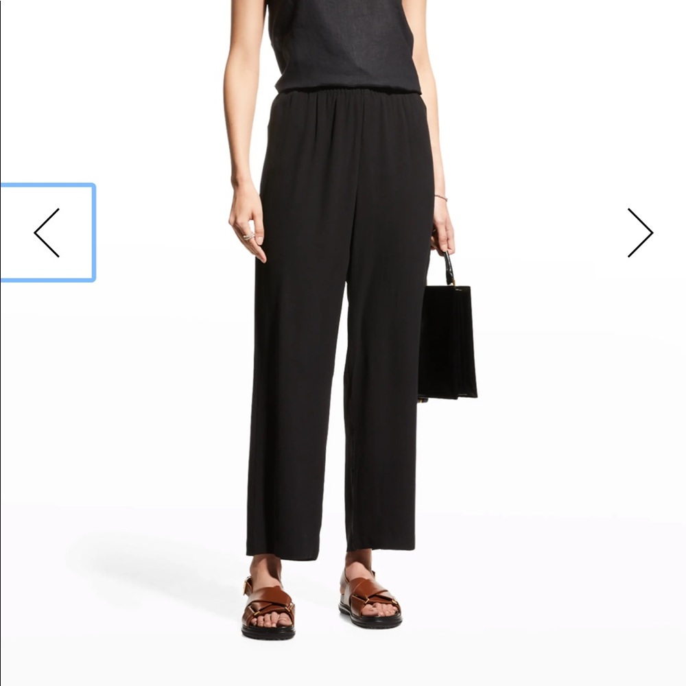 New Eileen Fisher silk georgette crepe pull on pant